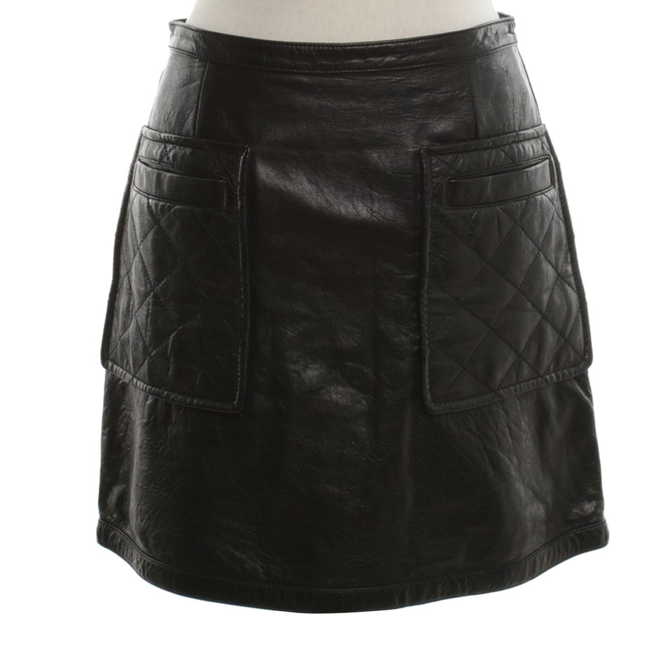 Phillip Lim Leather skirt in black