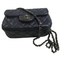 Chanel Classic Flap Bag Extra Mini Leer in Blauw