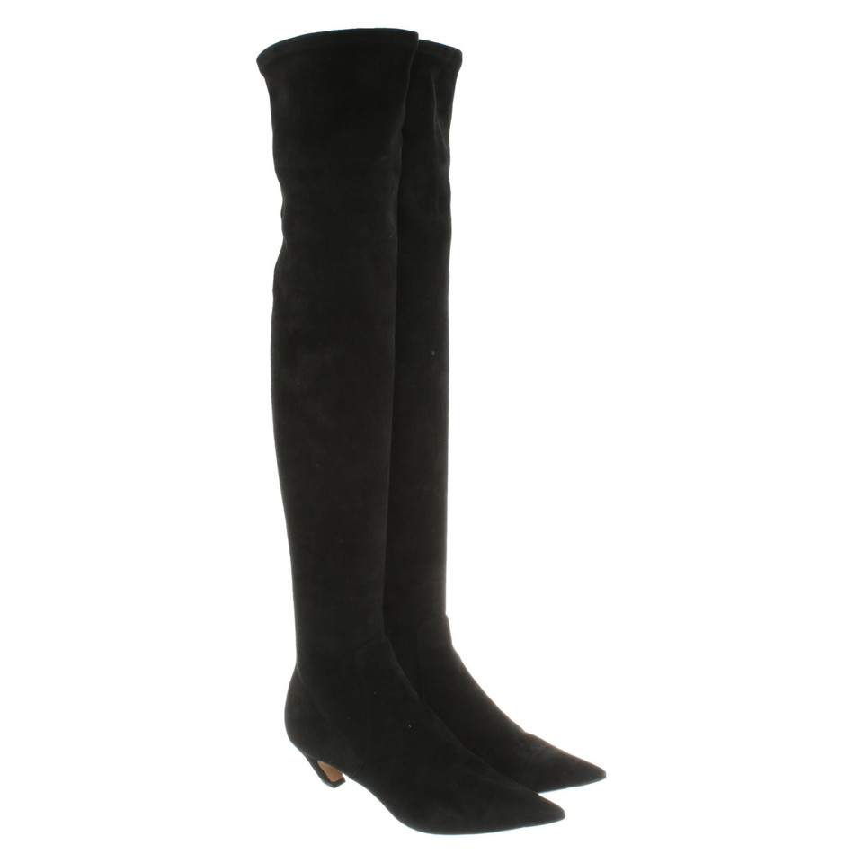 Christian Dior Bottes en Daim en Noir