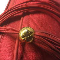 Chanel Rote Umhängetasche aus Leinen