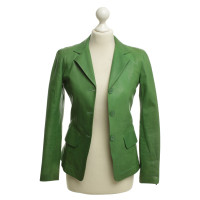 Jil Sander Giacca in pelle in verde