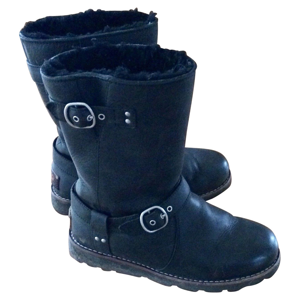 Ugg Australia Bottes en Cuir en Noir