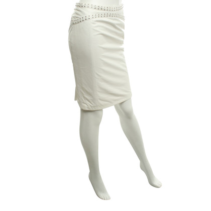 Versace Leren rok in wit