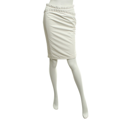 Versace Leather skirt in white