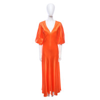 Lee Mathews Kleid aus Seide in Orange