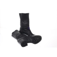 Emporio Armani Stiefeletten aus Leder in Schwarz