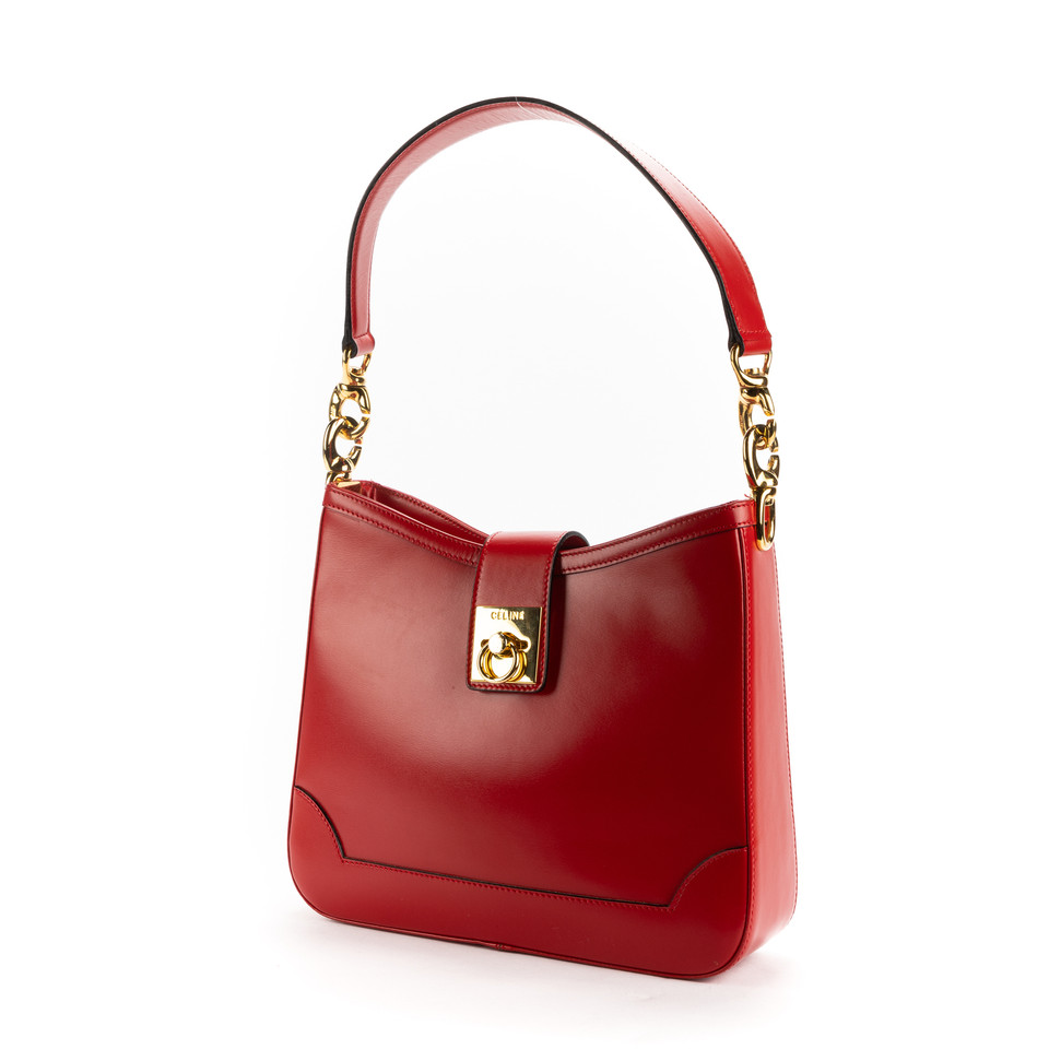 Céline Shoulder bag Leather in Red