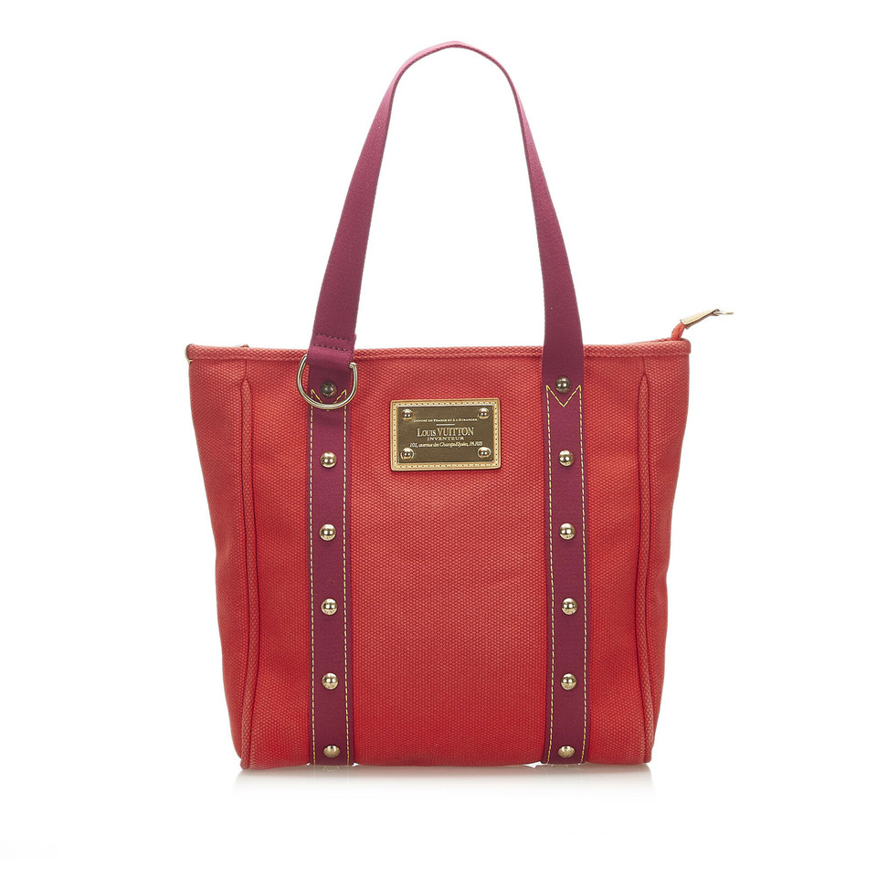 Louis Vuitton Tote Bag aus Canvas in Rot