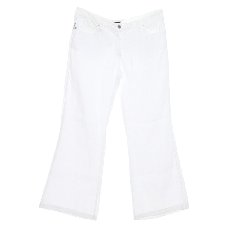 Armani Jeans Hose aus Leinen in Weiß