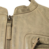 Oakwood Lederjacke in hellem Khaki