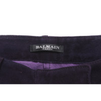 Balmain Hose aus Wildleder in Violett