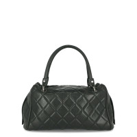 Chanel Timeless CC Bowler Bag Leer in Zwart