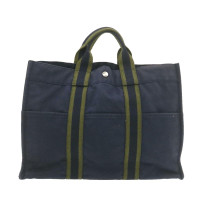 Hermès Fourre Tout Bag Katoen in Blauw