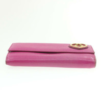 Gucci Täschchen/Portemonnaie aus Leder in Rosa / Pink