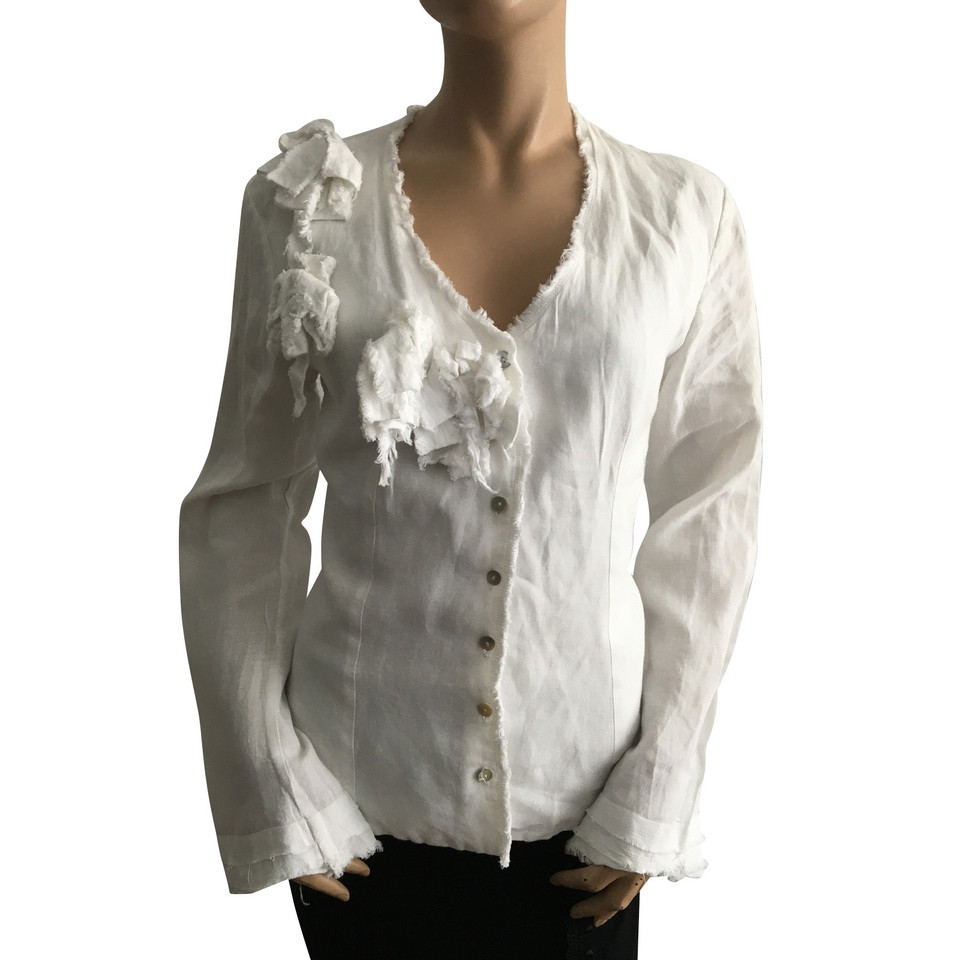 Anne Fontaine Top Linen in White
