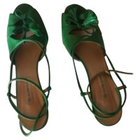 L'autre Chose Green leather sandals