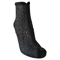 Dolce & Gabbana Lace Suede Fabric ankle boots
