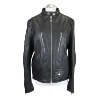 Drykorn Jacke/Mantel aus Leder in Schwarz