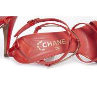 Chanel Sandales en Cuir verni en Rouge
