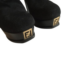 Fendi Black Boot Ankle Boots with Logo 39 EU
