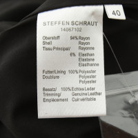Steffen Schraut skirt with leather trim