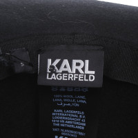 Karl Lagerfeld Hut/Mütze aus Wolle in Schwarz