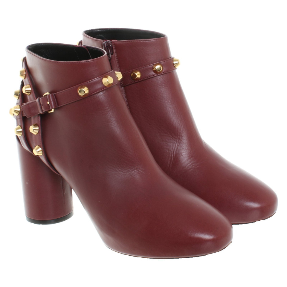 Balenciaga Bottines en Cuir en Bordeaux