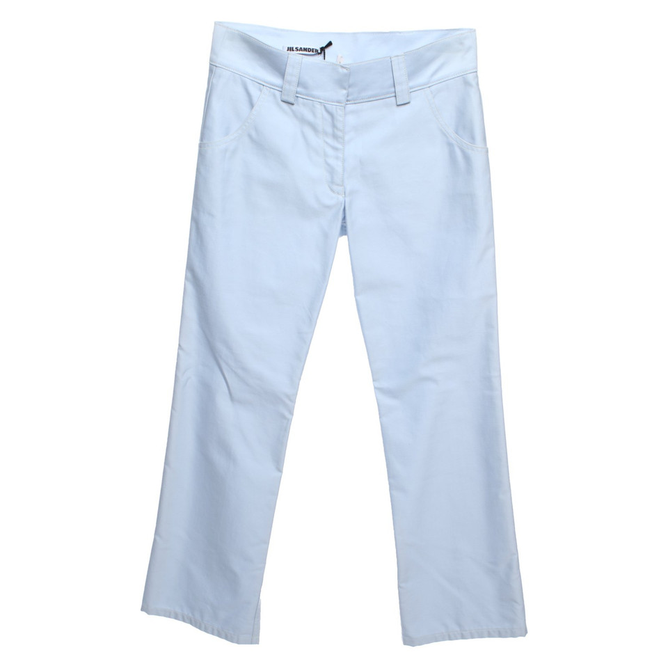 Jil Sander Paire de Pantalon en Coton en Bleu