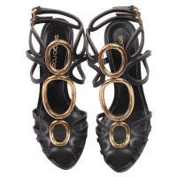 Sergio Rossi Farrah metal ring Leather Sandals
