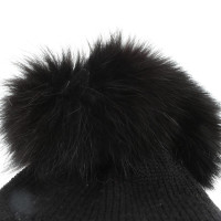 Other Designer Regina - Gloves in black with fur trim
