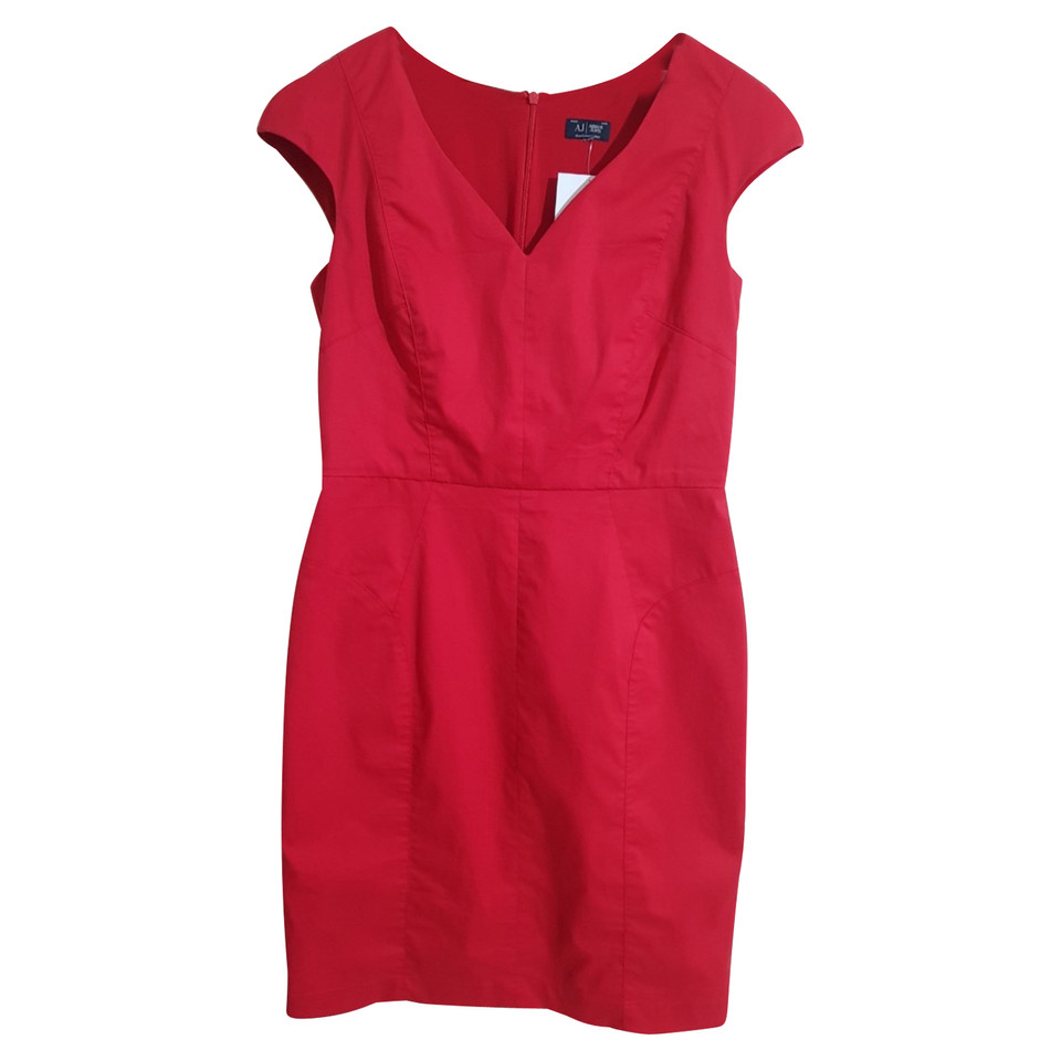 Armani Jeans Vestito in Cotone in Rosso