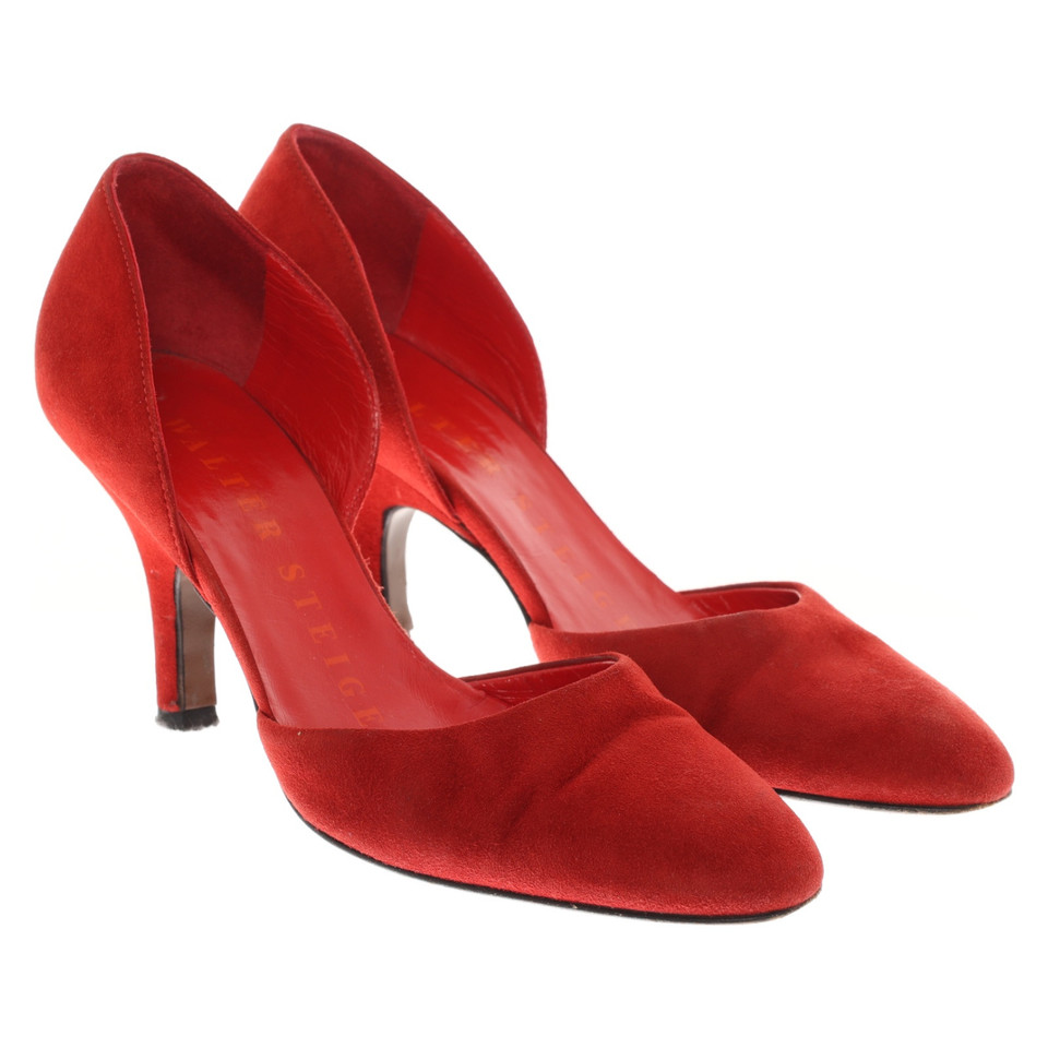 Walter Steiger Pumps/Peeptoes Leather in Red