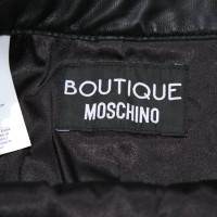 Moschino Hose aus Leder in Schwarz