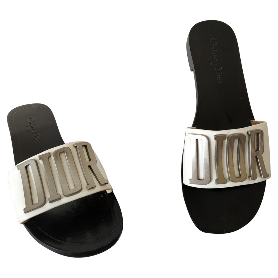 Christian Dior Sandalen aus Leder in Weiß