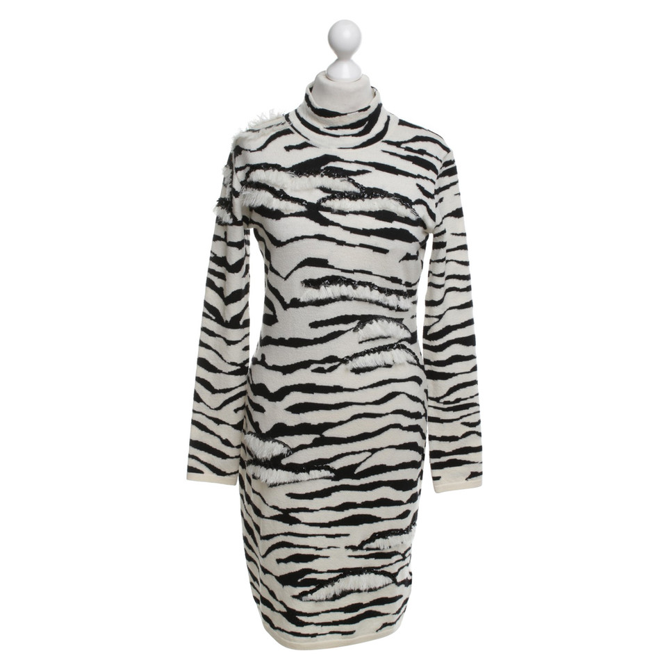 Blumarine abito in maglia con motivo zebrato