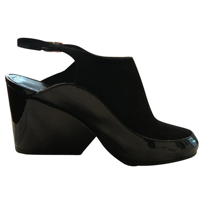 Robert Clergerie black shoes in suede and patent leather