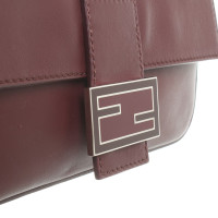 Fendi Baguette Bag Micro Leather in Bordeaux