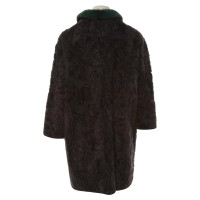 Msgm Cappotto con collo di pelliccia