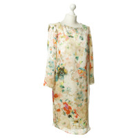René Lezard Silk dress with floral print