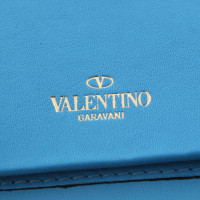 Valentino Garavani Täschchen/Portemonnaie aus Leder in Blau