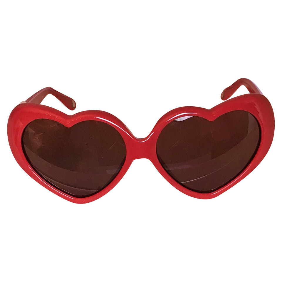 Moschino occhiali da sole a forma di cuore rosso