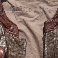 Giorgio Brato Lederen jas in de metalen Glam-look