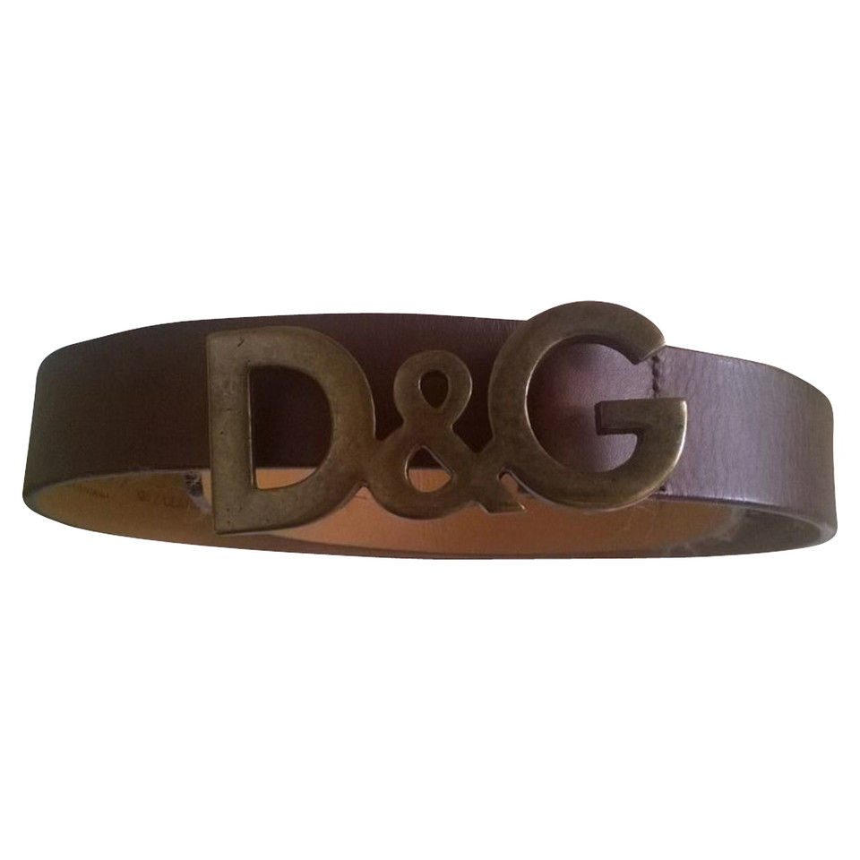 D&G Ceinture en cuir brun