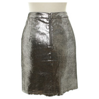 Alice + Olivia Leather skirt with Leopard print