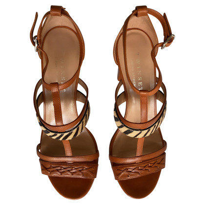 Twin Set Simona Barbieri Sandals Leather in Brown
