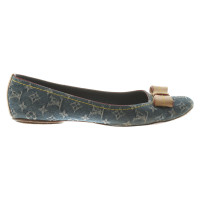 Louis Vuitton Slippers/Ballerinas Jeans fabric in Blue
