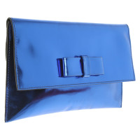 Marni clutch in blu metallizzato