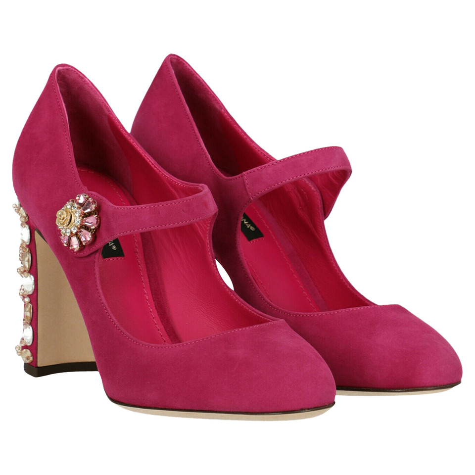 Dolce & Gabbana Pumps/Peeptoes aus Leder in Rosa / Pink