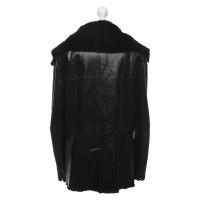 Chanel Jacket/Coat Leather in Black