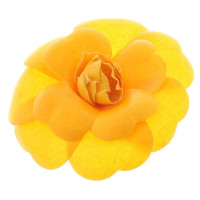 Chanel Camellia brooch in yellow